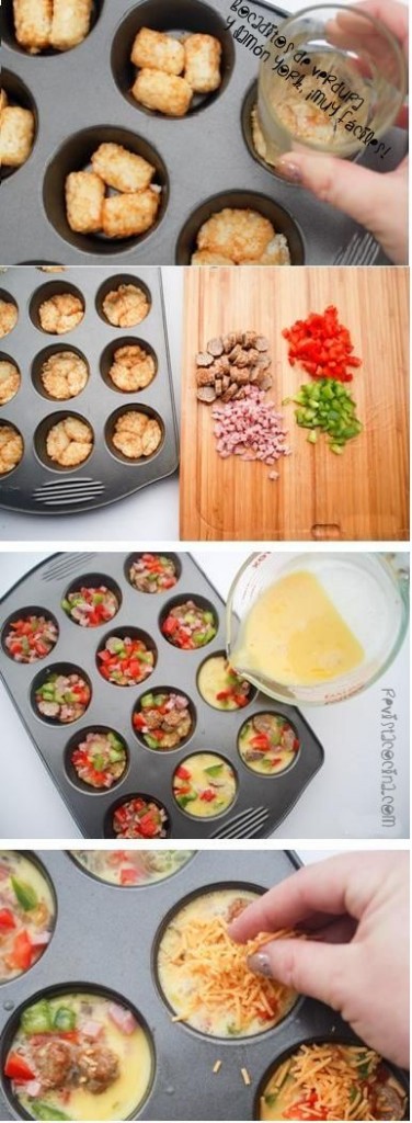 Mini tortillas di patate, peperone, funghi e cotto. Ph. Credits Pinterest