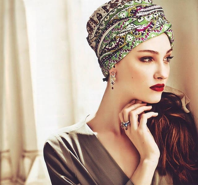 Turbante Donna Pre-legato Con Perline - Sciarpa Copricapo Morbido Chemio
