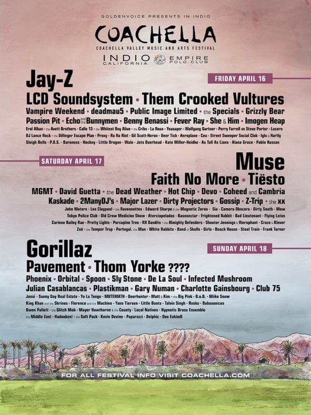 headliner di Coachella
