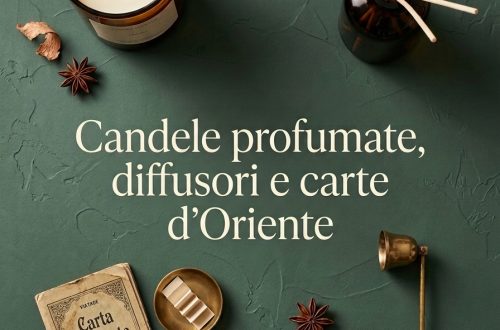 Candele profumate, diffusori e carte d'Oriente per la casa.